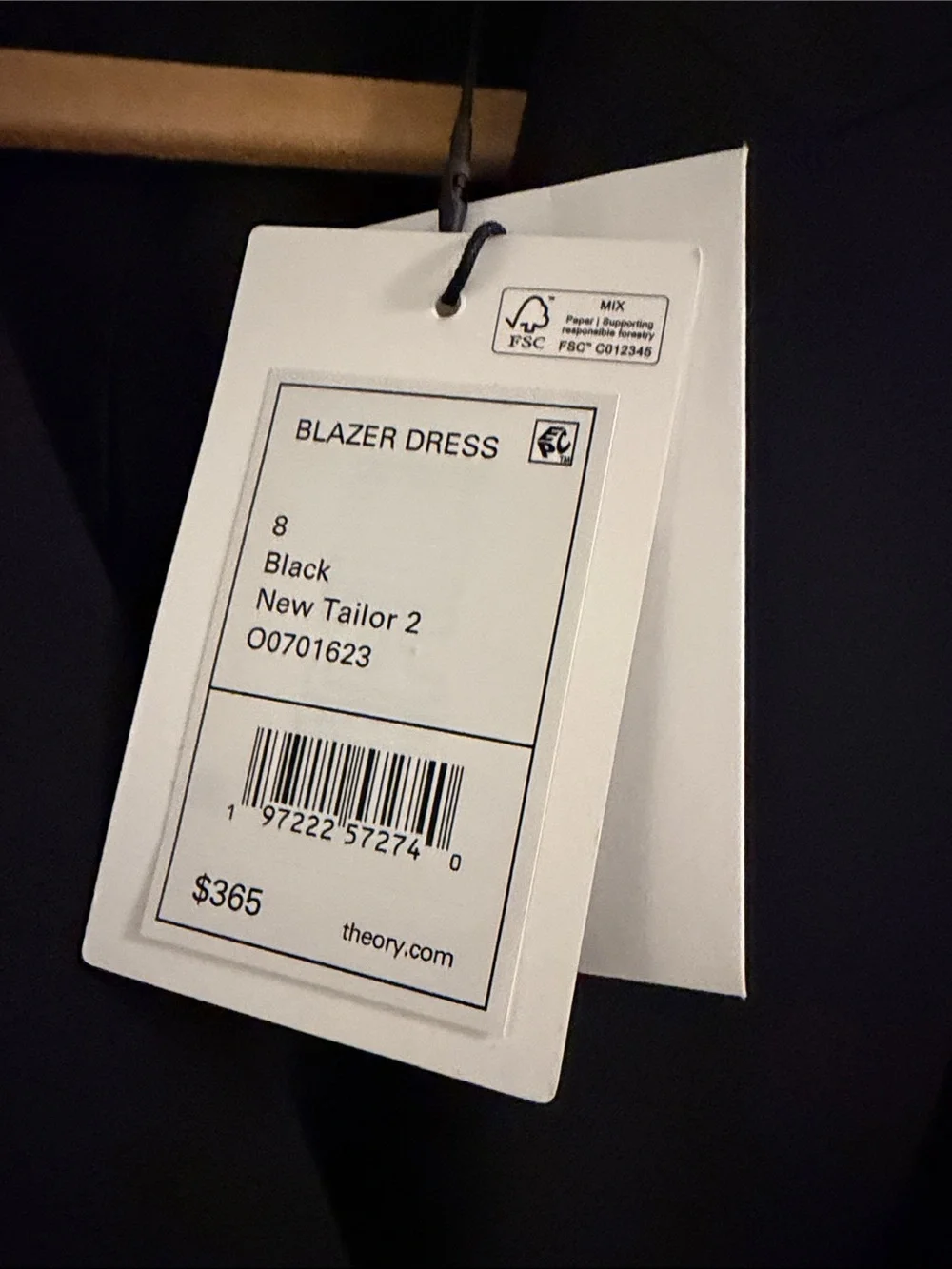 Theory Black Double-Breasted Blazer Dress NWT
